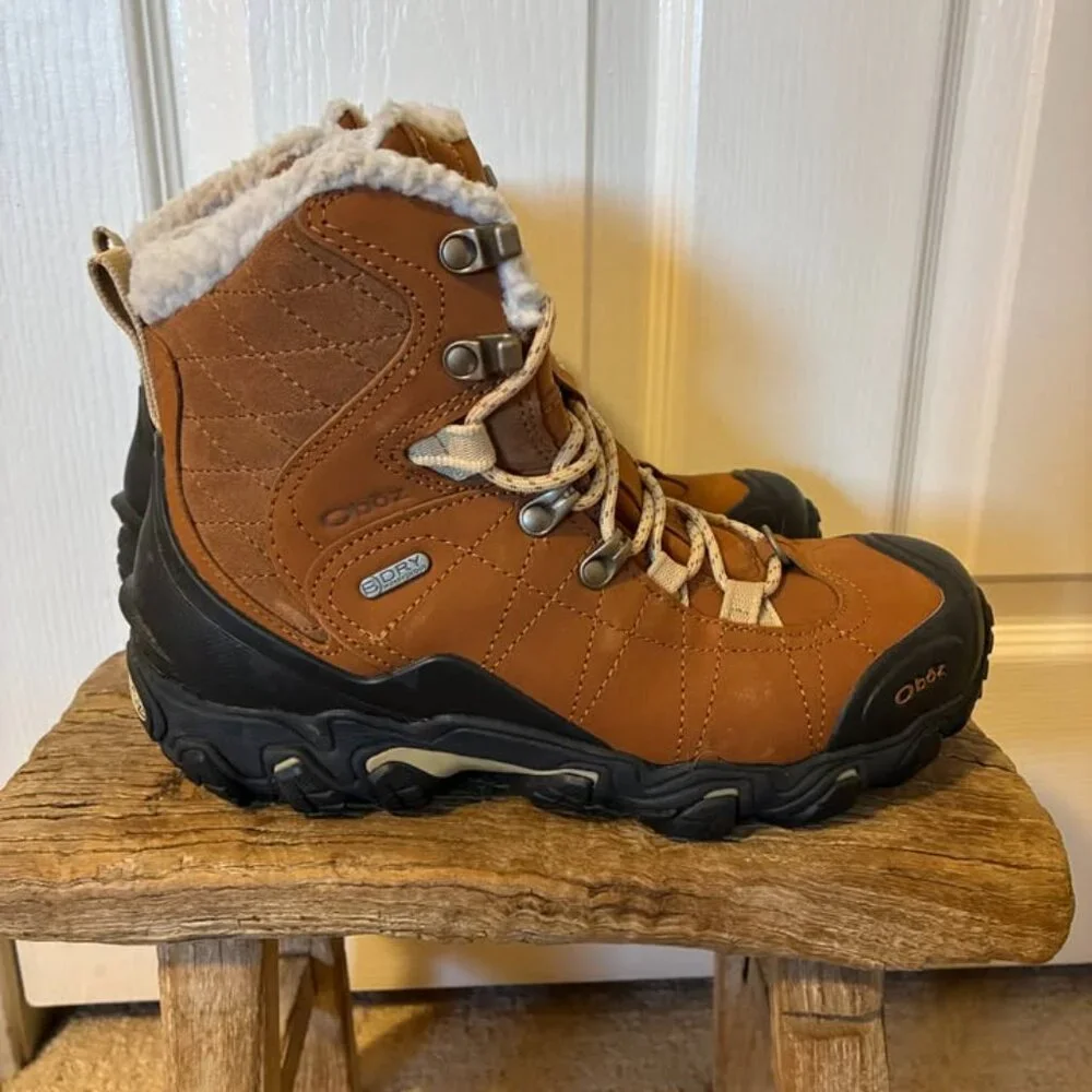 Oboz Women’s Bridger 7" Insulated Waterproof Boots Freeze Guard Cashew Size 8 - Picture 3 of 6